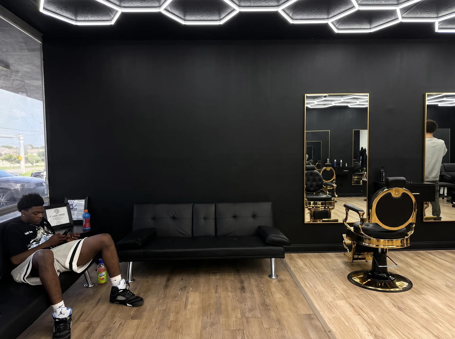 The barbershop floor at Bankz